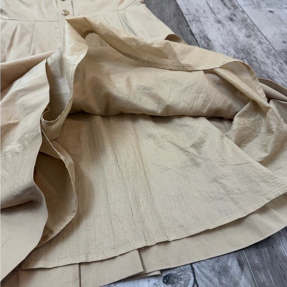 Tory Burch Blythe Khaki Safari Style Shirt Dress Size 0 Utility Button - Picture 9 of 12